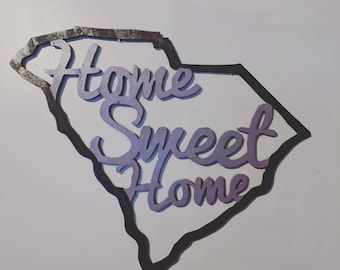 Home Sweet Home  South Carolina State Cutout Wood Sign