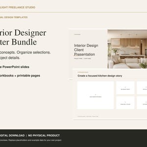 Interior Designer Starter Bundle | PowerPoint Templates | Excel FFE | Material Selection Tracker