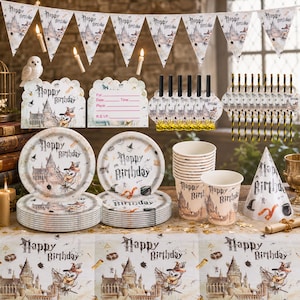 Disposable Tableware Kit Featuring Wizard Hat And Potion Bottle Ideal For Themed Gathering Now
