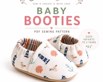 Baby Shoes Sewing Pattern PDF, Easy Baby Shoe With Elastic,| Infant Booties Pattern, Beginner-Friendly Printable Pattern