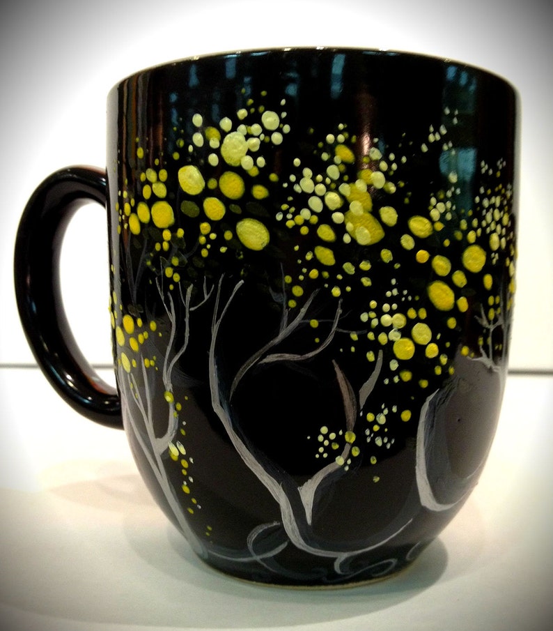 4 Hand Painted Ceramic Mugs - Etsy