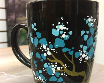 Blue Leaves - Golden Tree Coffee Mug