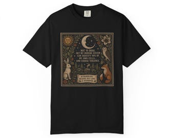 AutoImmune Moon & Sun Rabbit Illustration T-Shirt | Comfort Colors Celestial Quote Tee