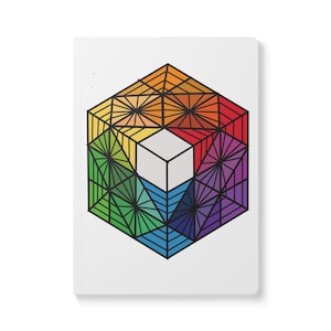 Geometric Rainbow Cube Softcover Journal | Colored Prism Soft Cover Notebook