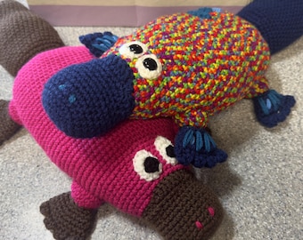 Platypus Plush | Large Cuddly Stuffed Animal Toy | Handmade Crochet