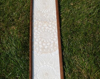 Boho Framed Doily Art Collage - 40x8 Frame