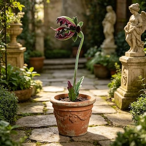 Metal Venus Flytrap Garden Stake, Whimsical Carnivorous Plant Yard Art, Gothic Fantasy Garden Decor, Unique Outdoor Sculpture Gift