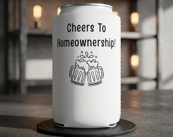¡Brindemos por la compra de nuestra casa! Enfriador de latas / Regalo de inauguración de casa, regalo de cierre para agentes inmobiliarios (Est. 2026)