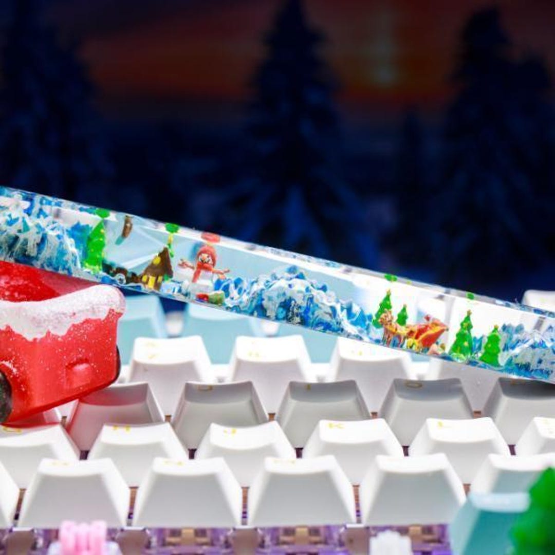 Christmas Spacebar Artisan Keycap, Custom Resin Keycap for Mechanical ...