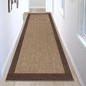 Loper Vloerkleden Keuken Gang Entree Bruin Beige Tapijt Wasbaar Antislip Moderne Vloerloper