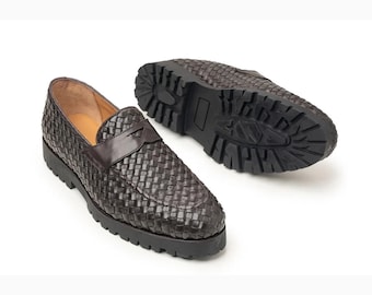 Vintage 90s Muro Welt 6632 Black Leather Bulldog Toe Monk Strap