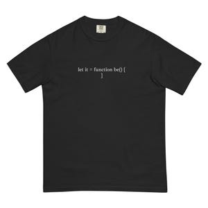 T-shirt unisex minimalista da programmatore/tecnico / Maglietta con la scritta "Let it be" / Maglietta da sviluppatore nerd, idea regalo / Abbigliamento tecnologico