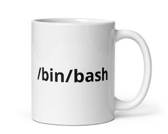 Minimalistische /bin/bash Tech Tasse | Nerdige Kaffeetasse für Programmierer