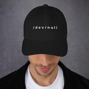 Unisex Minimalist /dev/null Dad Tech Hat | Geek Hat |  Nerdy Programmer Cap, Gift | Tech Apparel | Tech Clothes