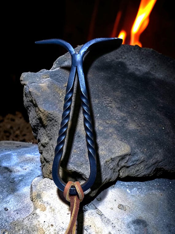 Hoof Pick & Scraper with Gun Blue Finish - Hand Forged - Texas Made