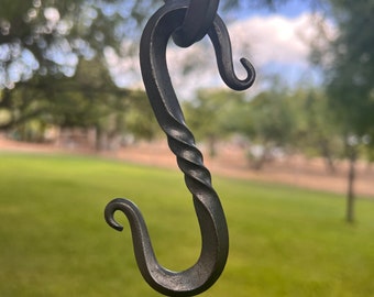 Hand Forged 4" S Hook with a Twist Heavier Duty Than 1/4"