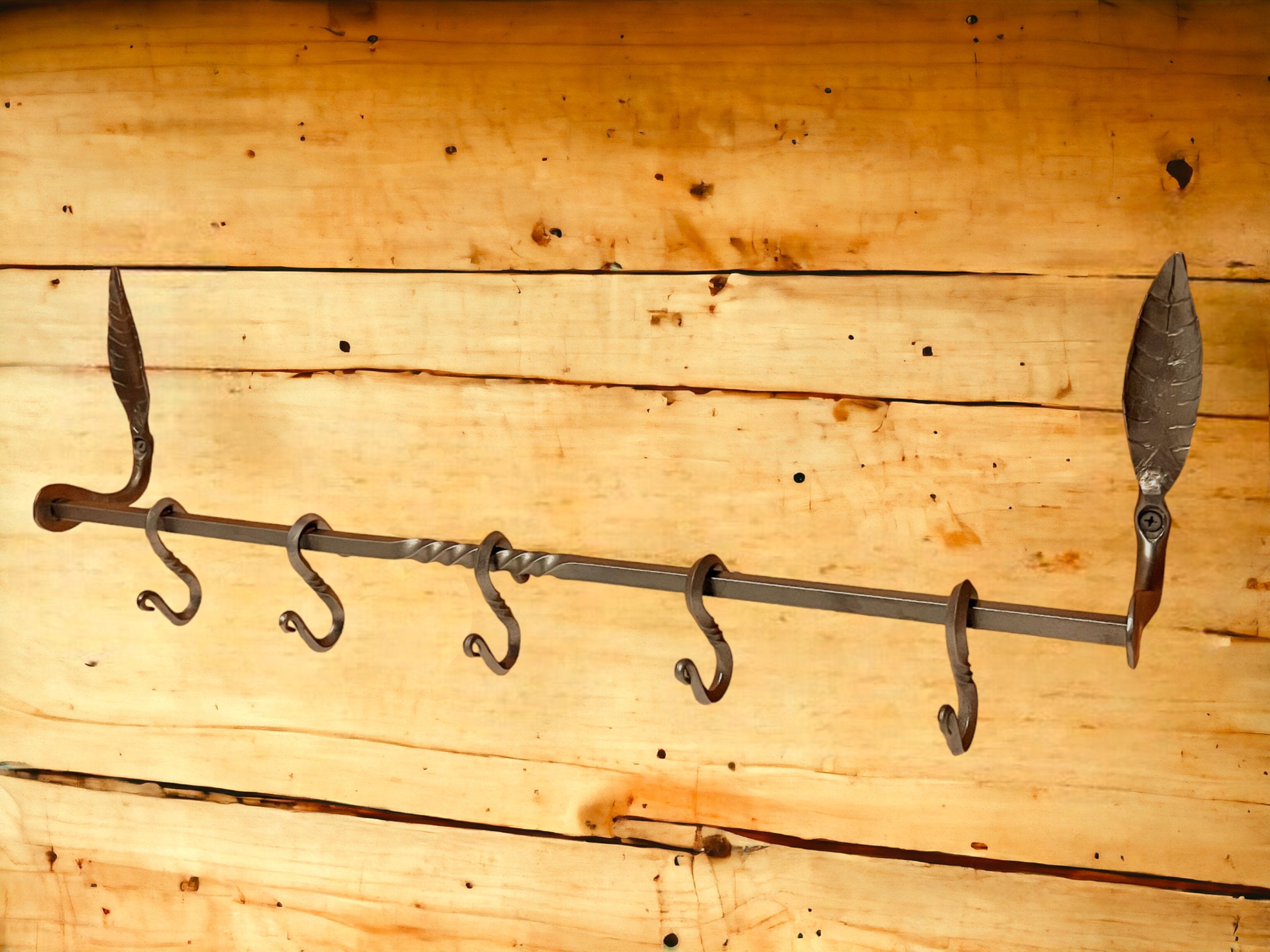 Hand Forged Cast Iron Pot Skillet Rack Hanger 