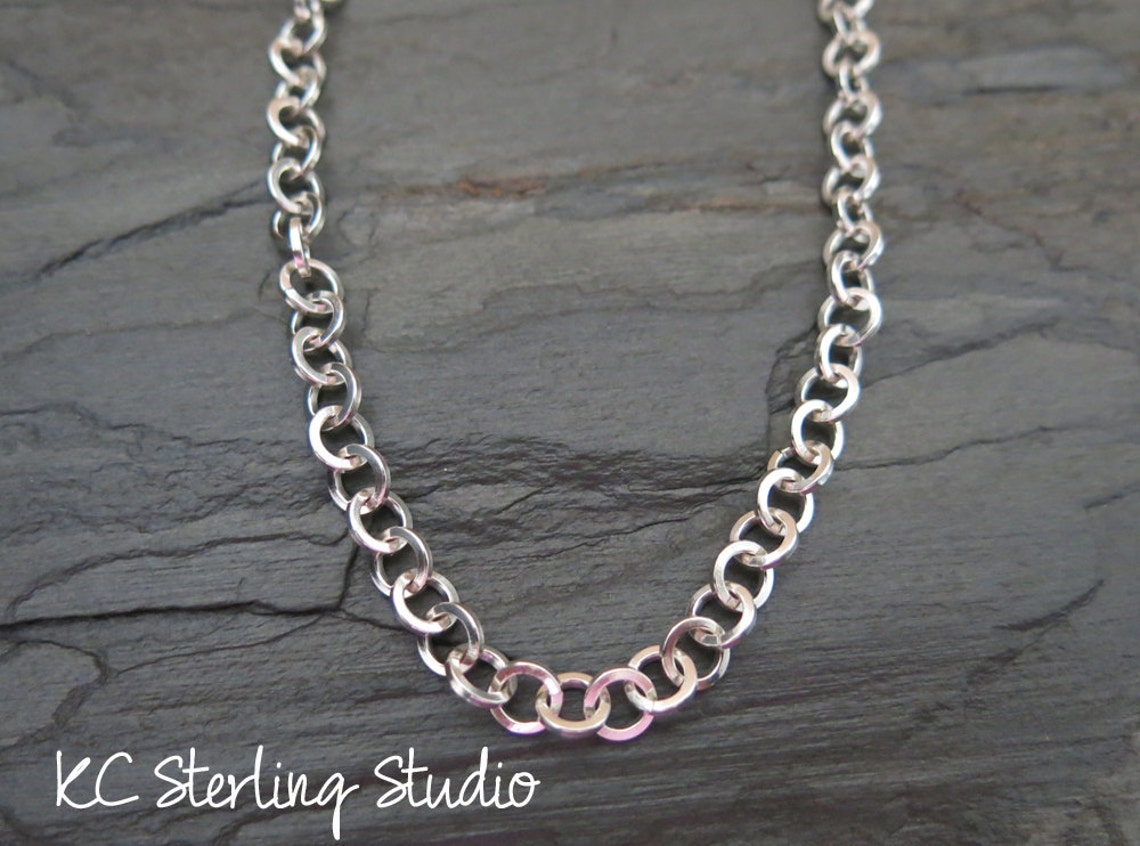 18inch sterling silver handwoven chain necklace Etsy