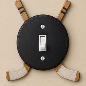 Hockey Light Switch Cover, Custom Hockey Shaped Switch Plate, Sports Bedroom Decor, Kids Toggle Wall Plate, 3D Printed Gift