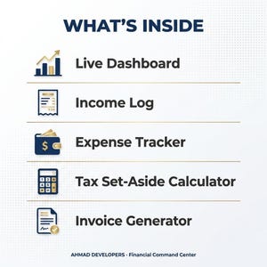 Small Business Finance Tracker, Income Expense Dashboard (Digital Download) image 9