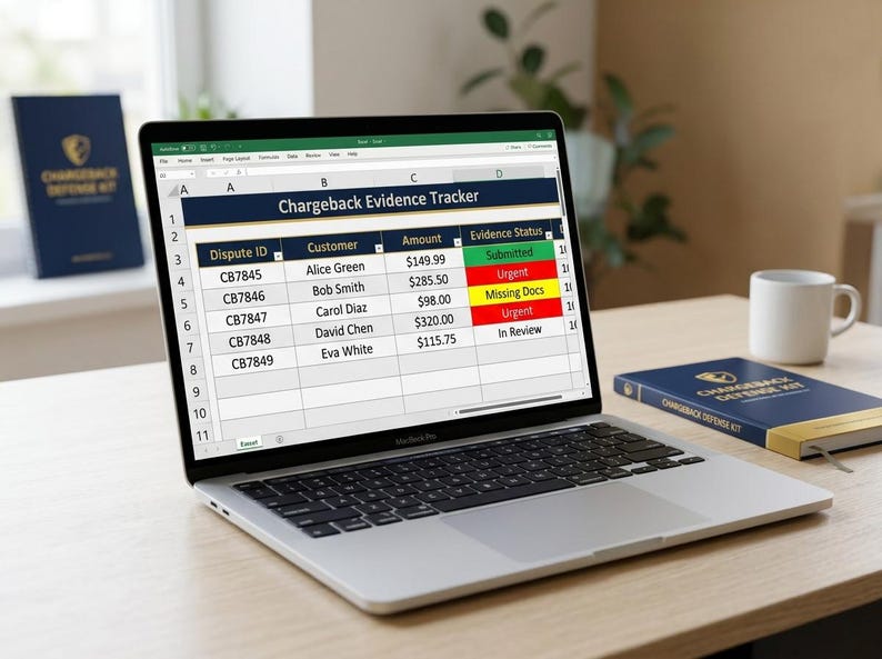Excel-mall för försvar mot återkrav | Spårning av tvistbevis för småföretag | Digital nedladdning bild 3