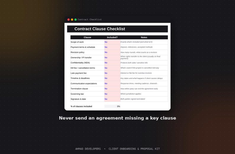 Client Onboarding & Proposal Kit Template | Welcome Packet, Intake Form and Contract Checklist | Digital Download imagen 5