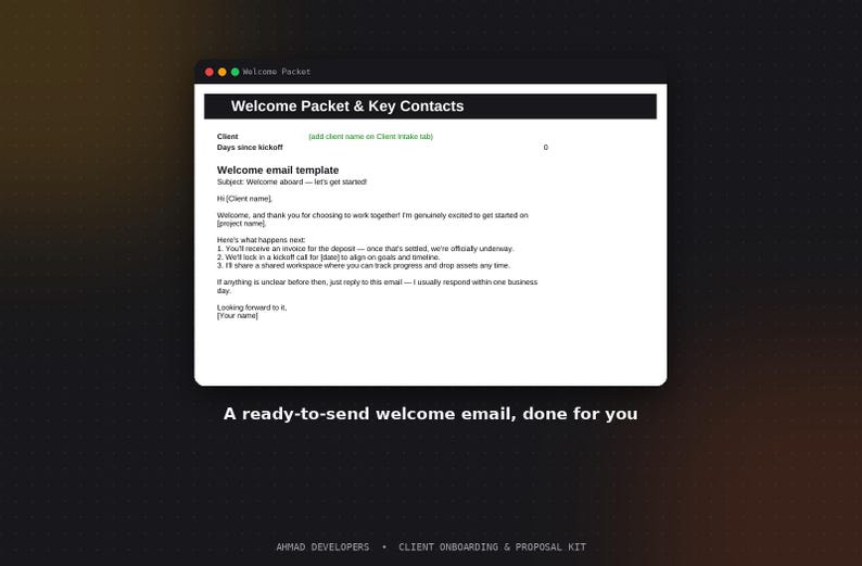 Client Onboarding & Proposal Kit Template | Welcome Packet, Intake Form and Contract Checklist | Digital Download imagen 3