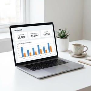 Small Business Finance Tracker, Income Expense Dashboard (Digital Download) image 7