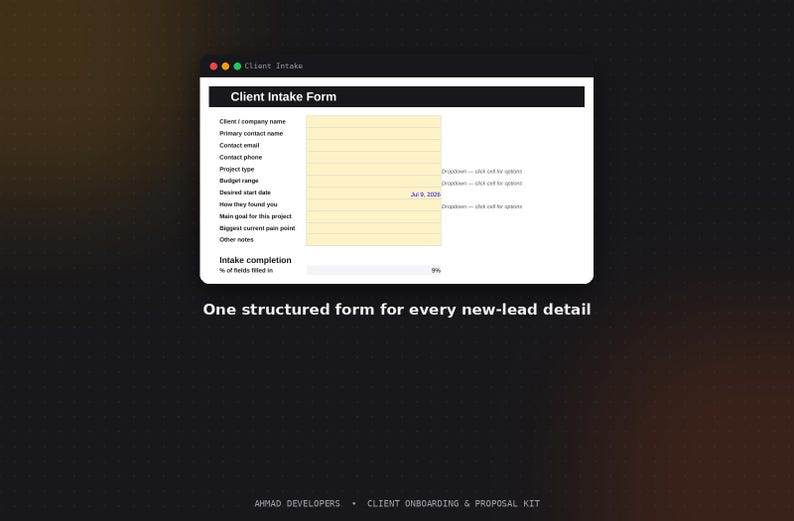 Client Onboarding & Proposal Kit Template | Welcome Packet, Intake Form and Contract Checklist | Digital Download imagen 4