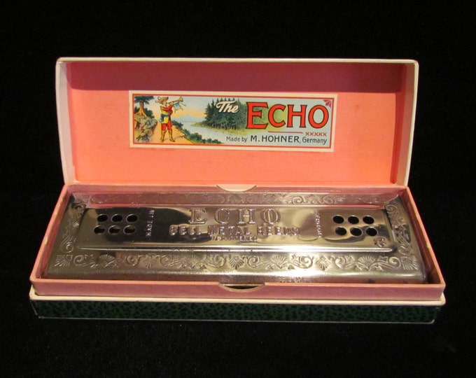 1930s Vintage M. Hohner Echo Harp Harmonica Tremolo Harmonica Keys of C