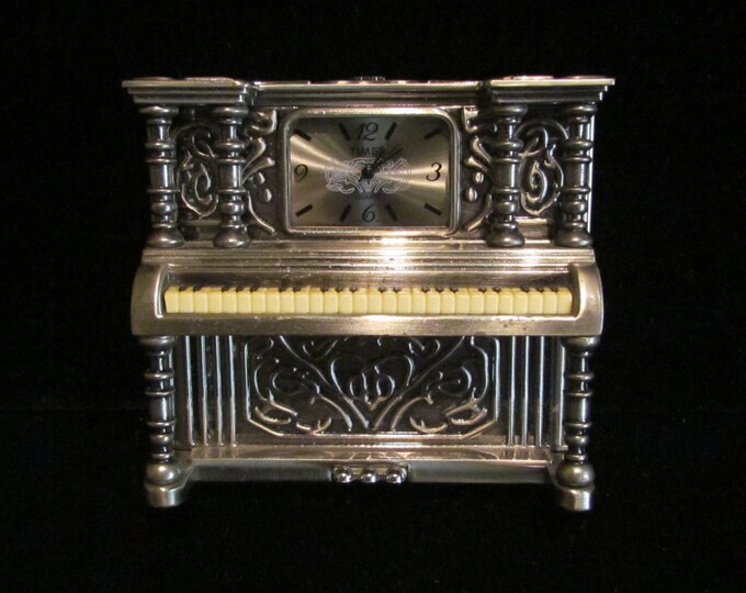 Vintage TIMEX Clock Desktop Clock Vanity Top Clock Pewter Etsy