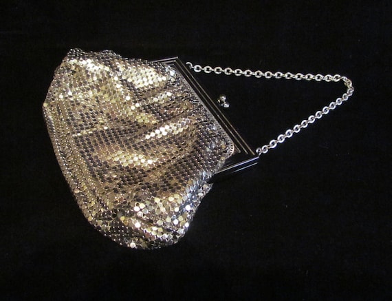 Vintage Mesh Purse Silver Mesh Purse Whiting and … - image 1