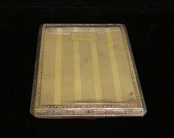 Vintage 1920s Cigarette Case Cigarette Box EBM Company Silver Tone Art Deco Made in USA Good Condition