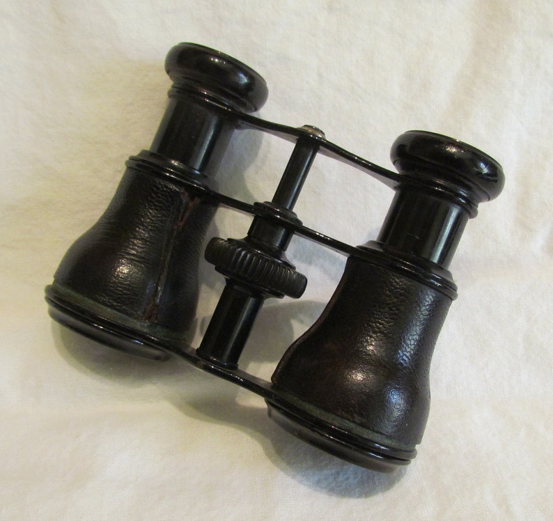 Antique Opera Glasses Colmont FABT Paris Brass Leather Opera Glasses