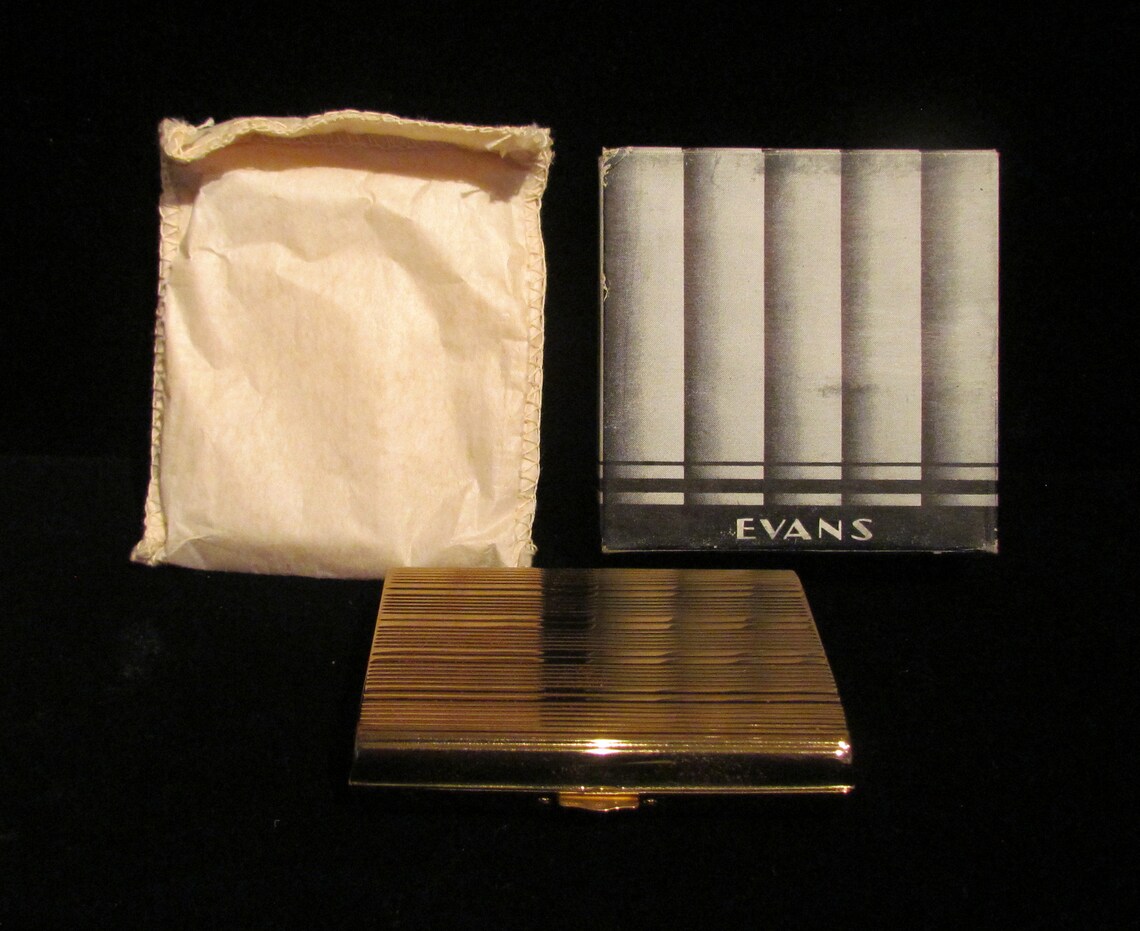 Vintage Cigarette Case Evans Cigarette Box Gold Tone Art Deco - Etsy
