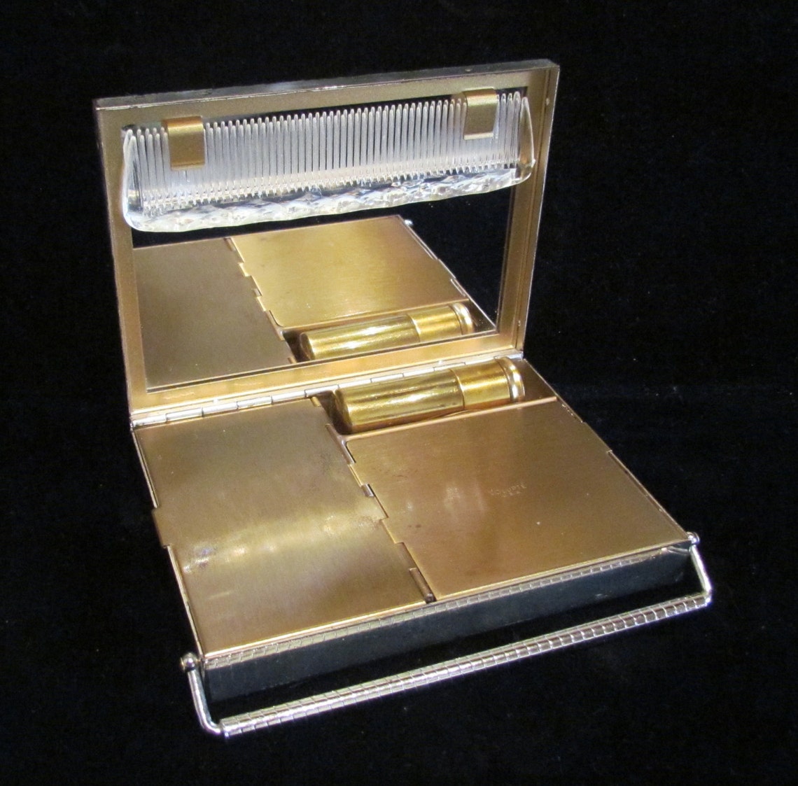 Vintage Compact Purse 1950s Volupte Compact Purse Powder Compact Mirror Compact Lipstick and