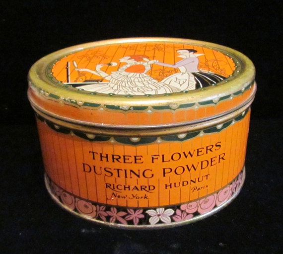 Three Flowers Dusting powder powder tin Richard Hudnut tin floral tin
