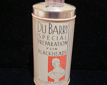 1920s Tin Richard Hudnut Du Barry Tin Special Preparation Art Deco Tin Part Full Very Good to Excellent Condition