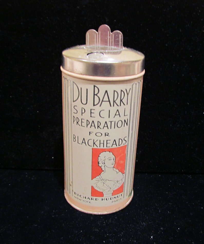 1920s Tin Richard Hudnut Du Barry Tin Special Preparation Art Deco Tin Part Full Very Good to Excellent Condition image 1