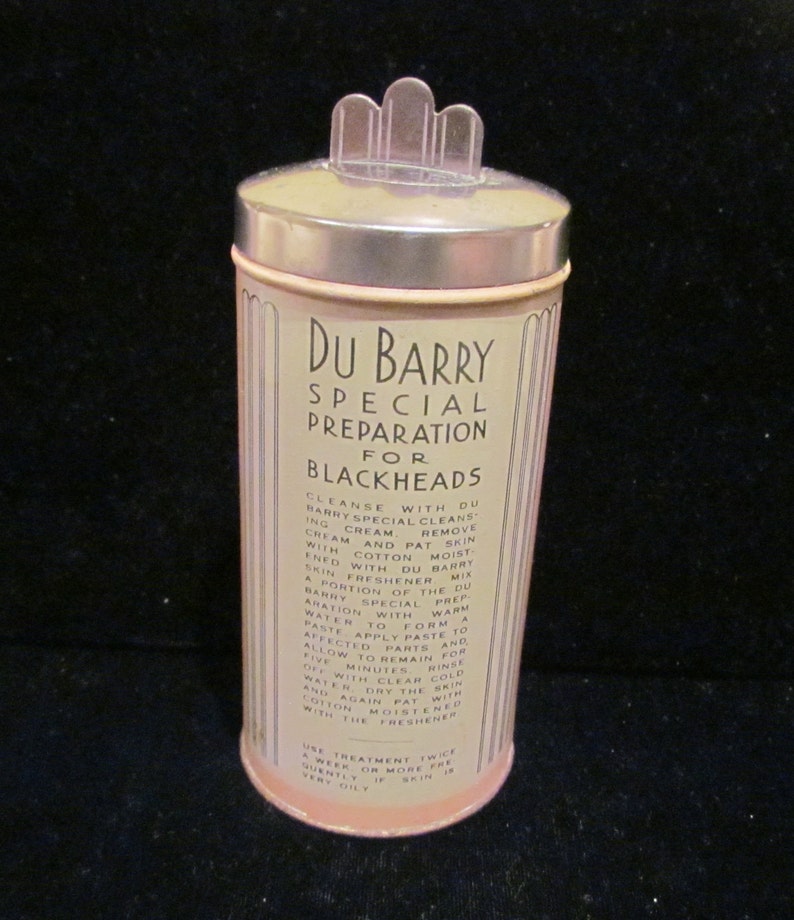 1920s Tin Richard Hudnut Du Barry Tin Special Preparation Art Deco Tin Part Full Very Good to Excellent Condition image 3