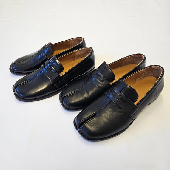 Leather Tabi Shoes Split Toe Loafers Japanese Style Mary Janes Handmade Retro Flats Moccasins Oxford Shoes Unisex