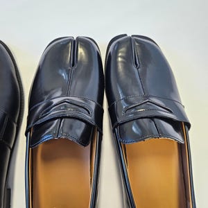 Zapatos Tabi de cuero, mocasines con punta dividida, estilo japonés, Mary Janes, planos retro hechos a mano, zapatos Oxford unisex. imagen 8
