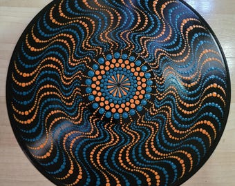12" Hand-Painted Vinyl Record Mandala