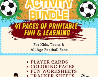 Pacote de atividades da Copa do Mundo de 2026 | Planilhas de futebol, fichas de jogadores, rastreador (download em PDF)