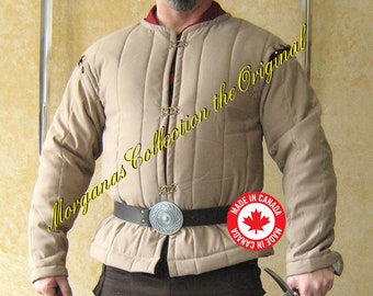 Medieval Warrior Armor Padded Short Gambeson Long Sleeves (Size XL) Tan