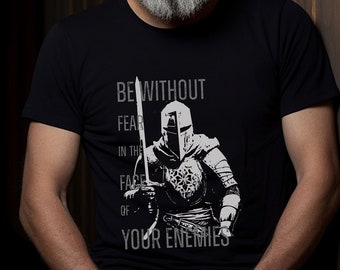 Battle Cry Tee Knight Chivalry Shirt Deus Vult Warrior Design Modern Cotton Look