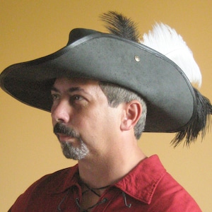 Medieval Hat Celtic Renaissance Pirate LARP Leather Musketeer Hat