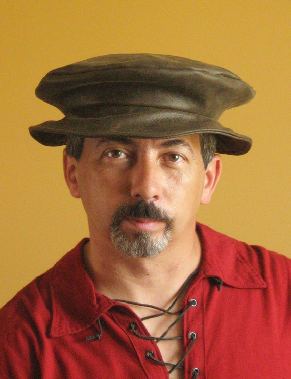 New Medieval Celtic Renaissance Sca Larp Leather Merchant Hat No5 - 