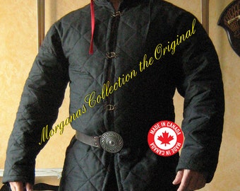 Armor Gambeson Knight Celtic Viking Warrior Padded Long Sleeves with Collar (Size XL)