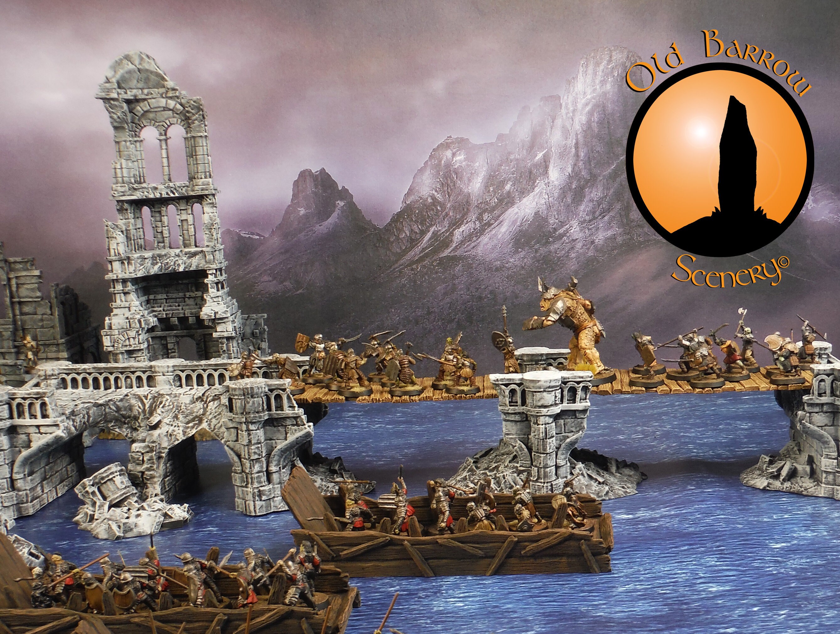 WWG Fantasy Village Market Stall & Barrels Set – 28mm Resin Scenery For Wargames